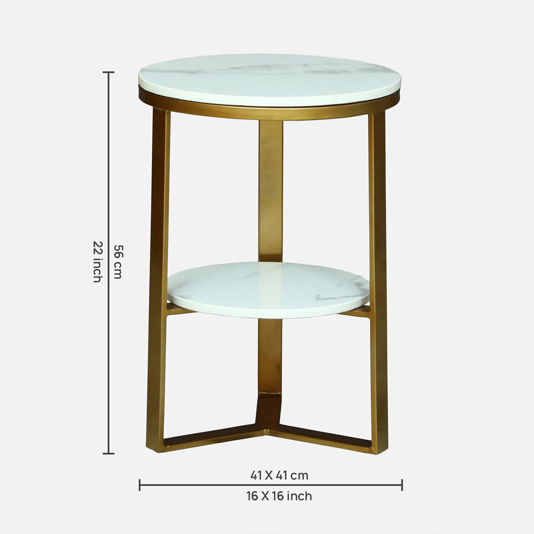 Round  Gold Finished Side  Table /End Table