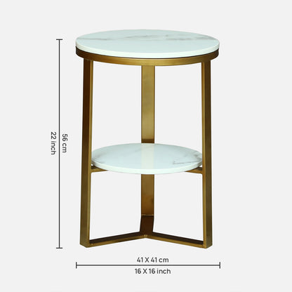 Round  Gold Finished Side  Table /End Table