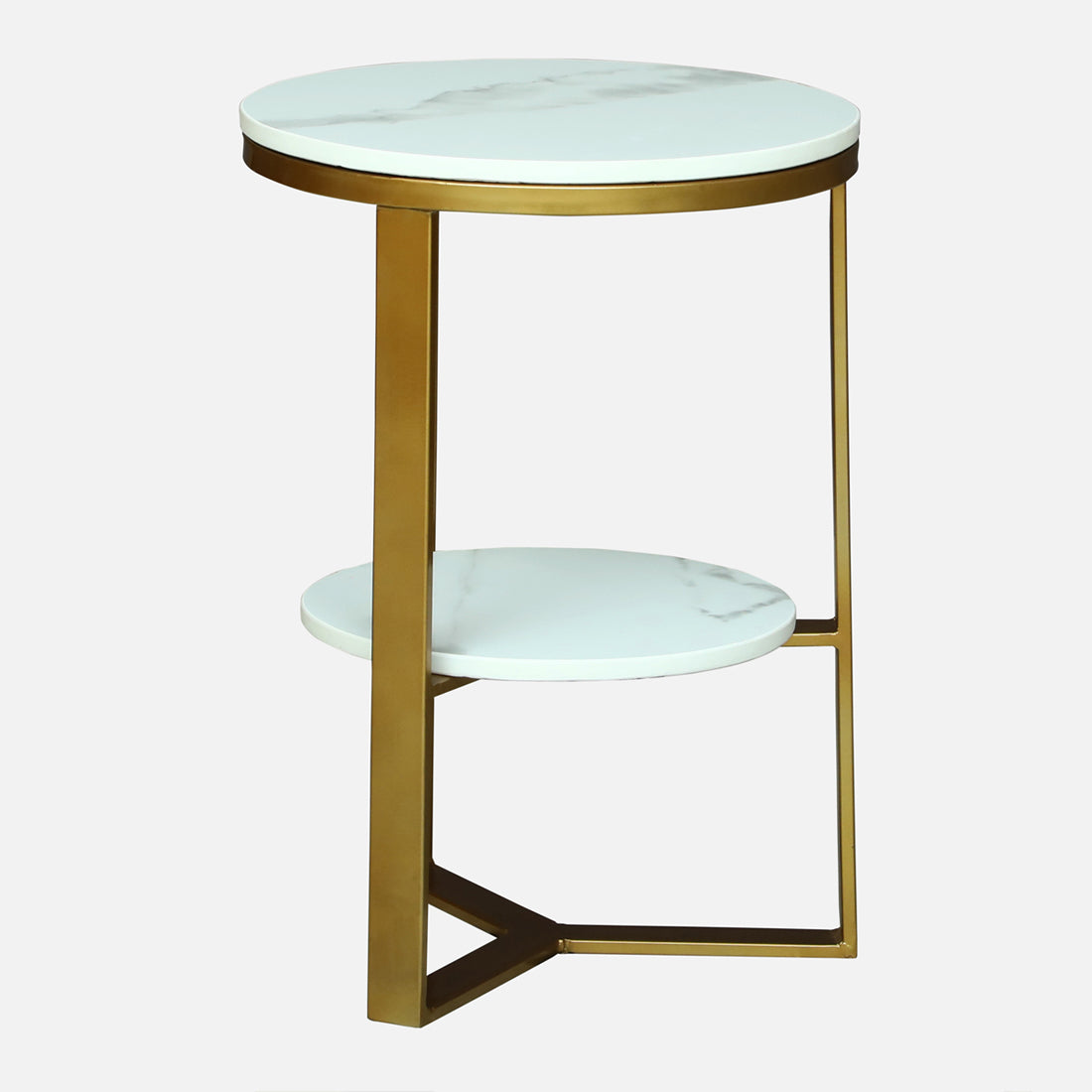 Round  Gold Finished Side  Table /End Table