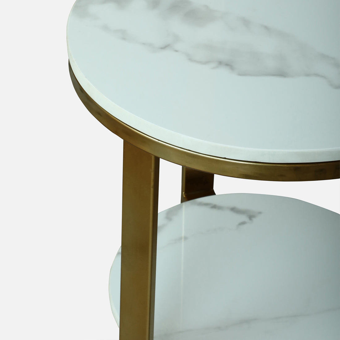 Round  Gold Finished Side  Table /End Table