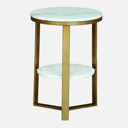 Round  Gold Finished Side  Table /End Table