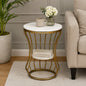 Round  Gold Finished End Table / Side Table