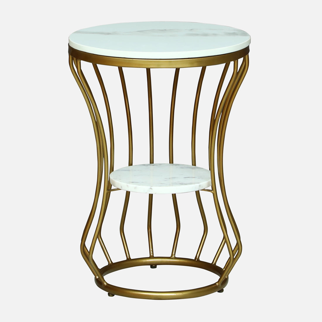 Round  Gold Finished End Table / Side Table