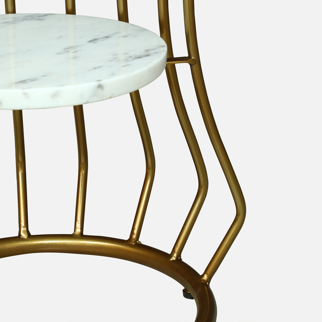 Round  Gold Finished End Table / Side Table