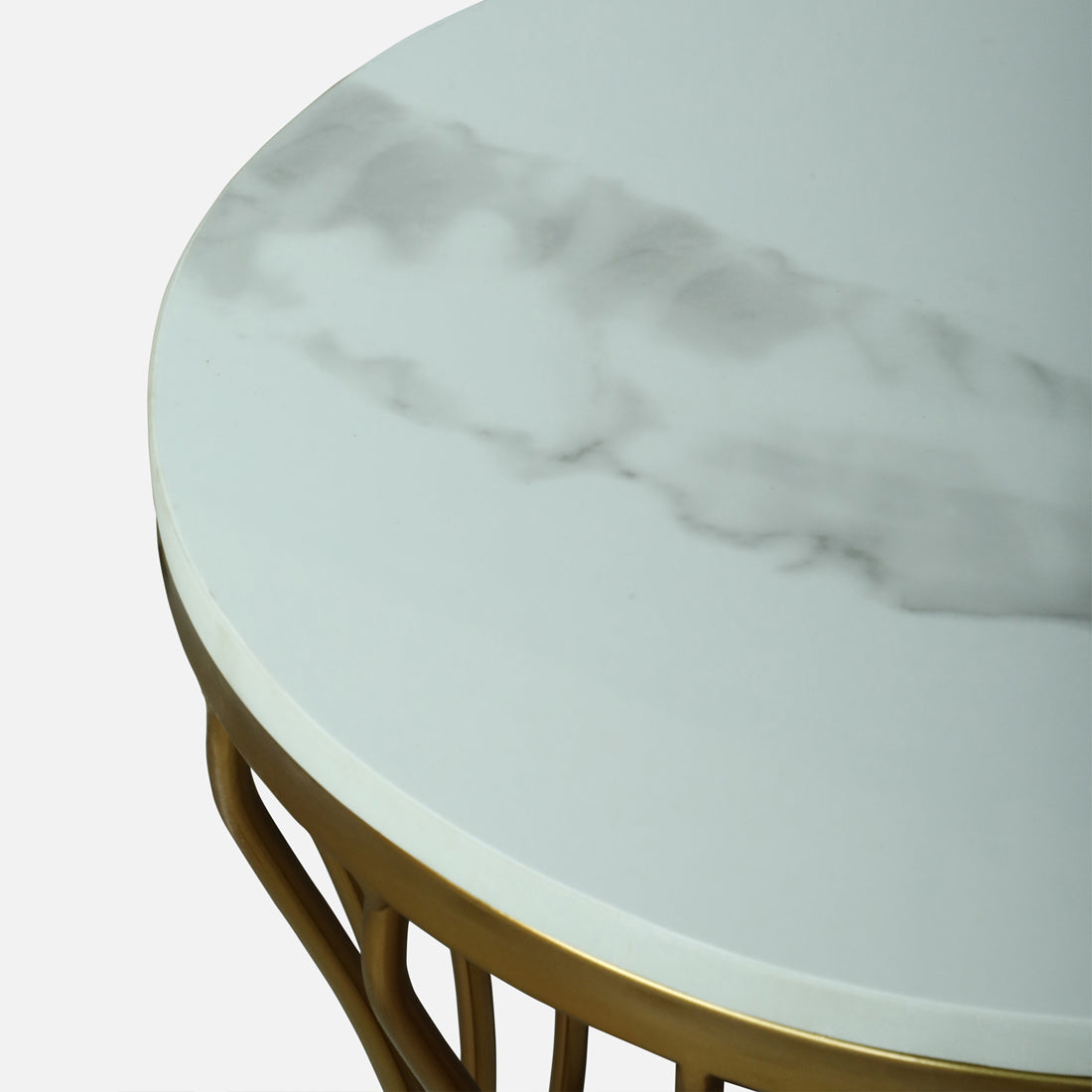 Round  Gold Finished End Table / Side Table