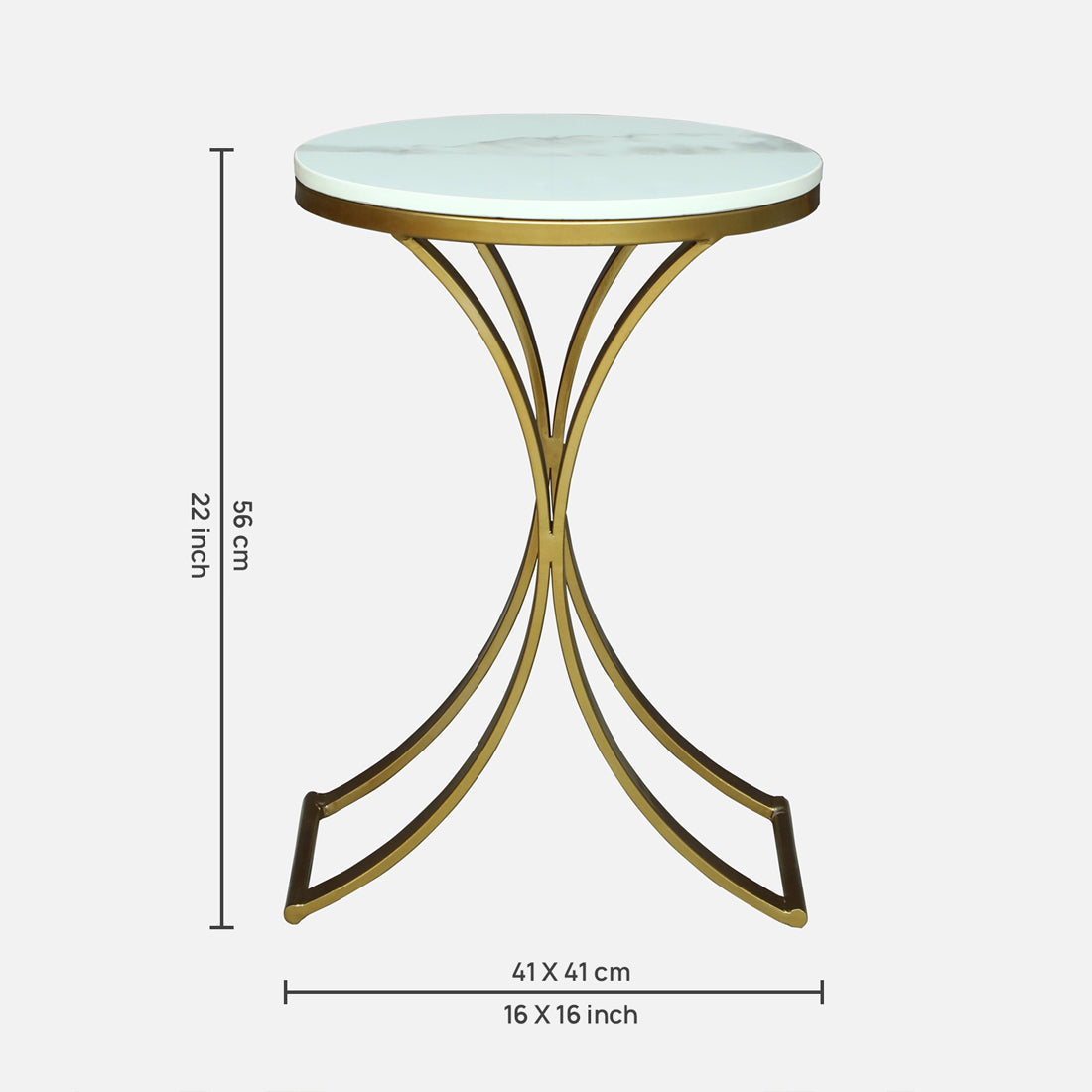 Round  PU Gold Finished End Table/ Side Table