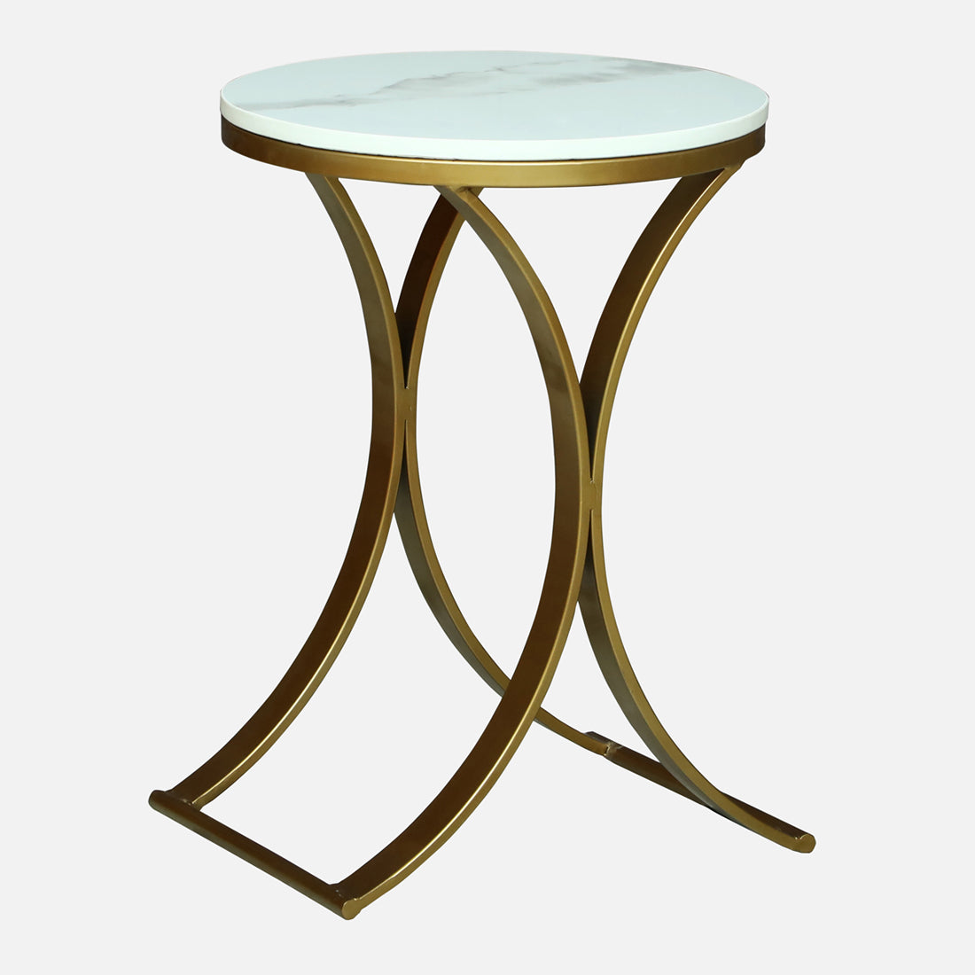 Round  PU Gold Finished End Table/ Side Table
