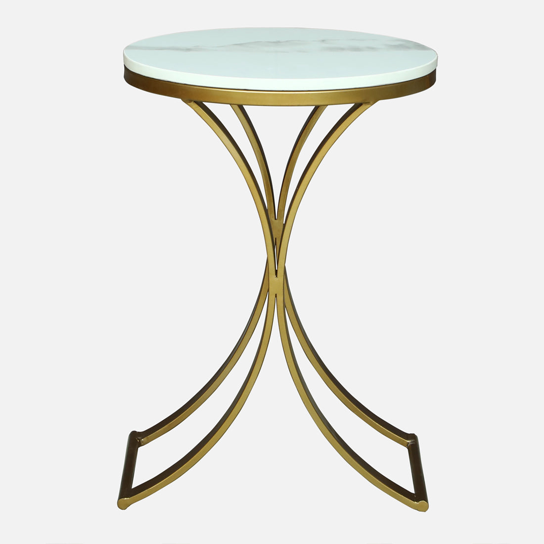 Round  PU Gold Finished End Table/ Side Table