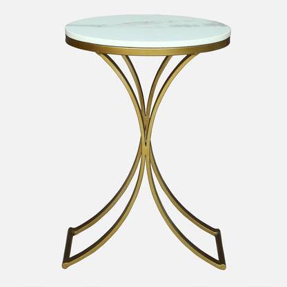 Round  PU Gold Finished End Table/ Side Table