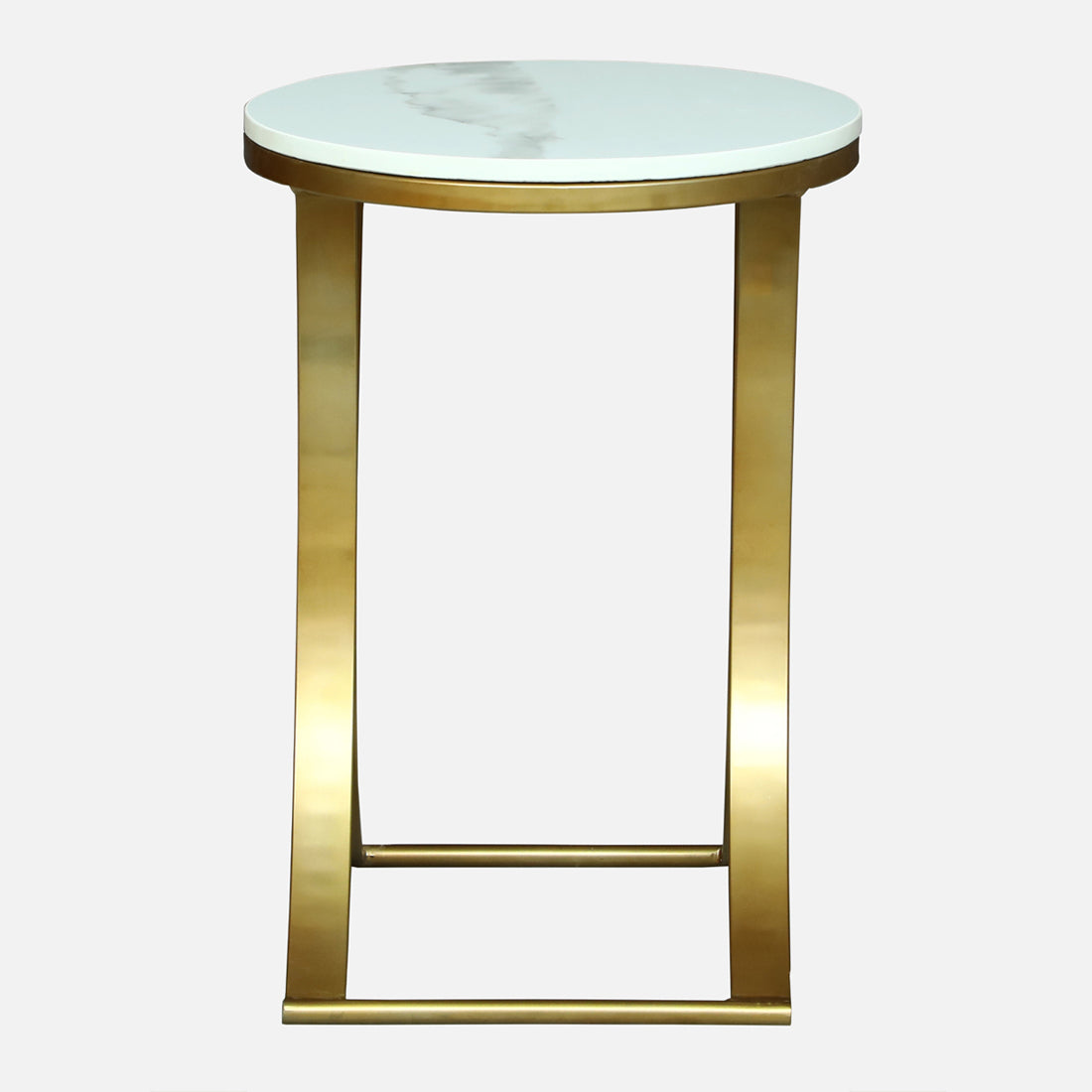 Round  PU Gold Finished End Table/ Side Table
