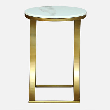 Round  PU Gold Finished End Table/ Side Table