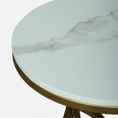 Round  PU Gold Finished End Table/ Side Table
