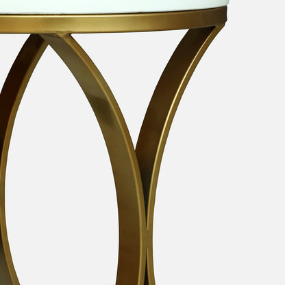 Round  PU Gold Finished End Table/ Side Table