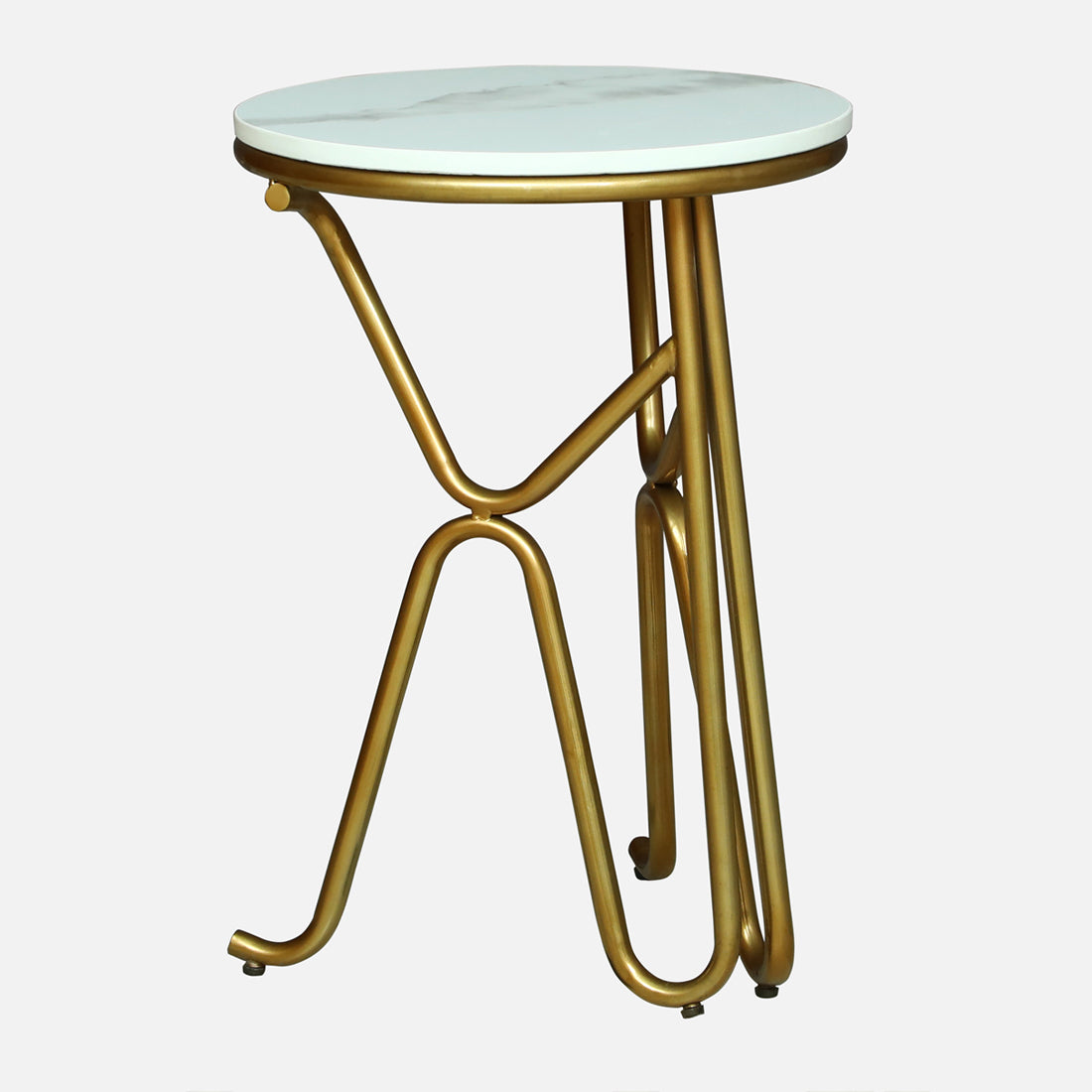 Round  Gold Finished End Table /Side Table