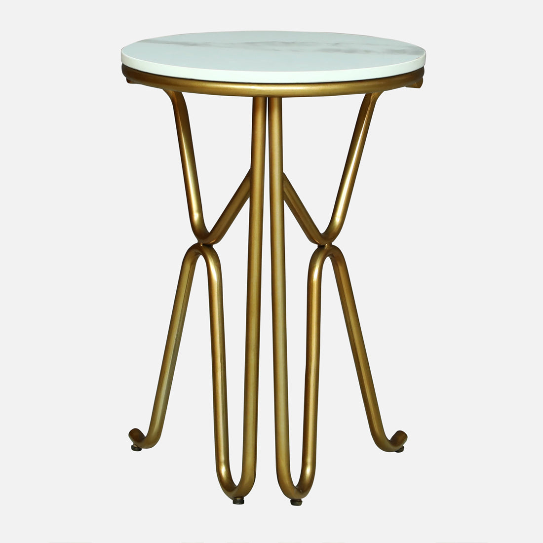 Round  Gold Finished End Table /Side Table