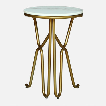 Round  Gold Finished End Table /Side Table