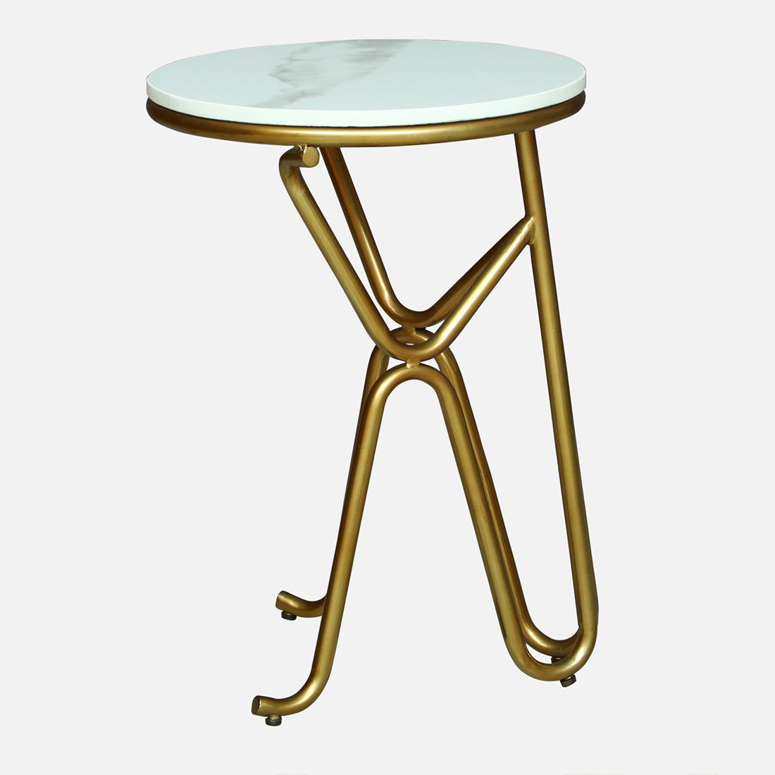 Round  Gold Finished End Table /Side Table