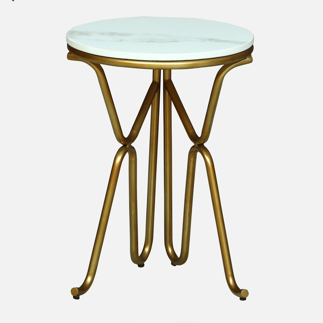 Round  Gold Finished End Table /Side Table