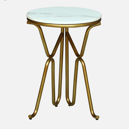 Round  Gold Finished End Table /Side Table