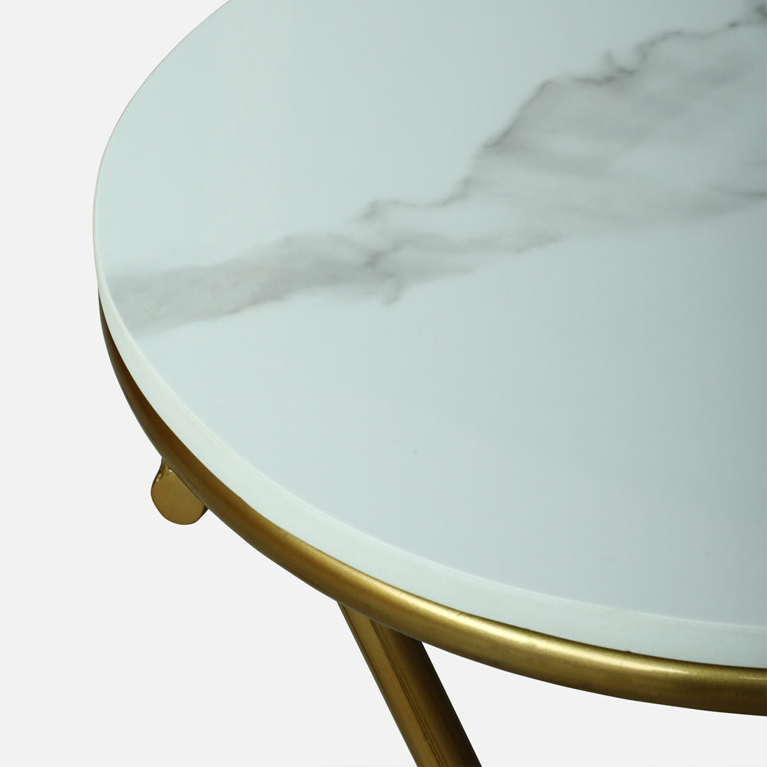 Round  Gold Finished End Table /Side Table