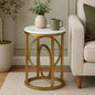Round  Gold PU Finished End  Table /Side Table