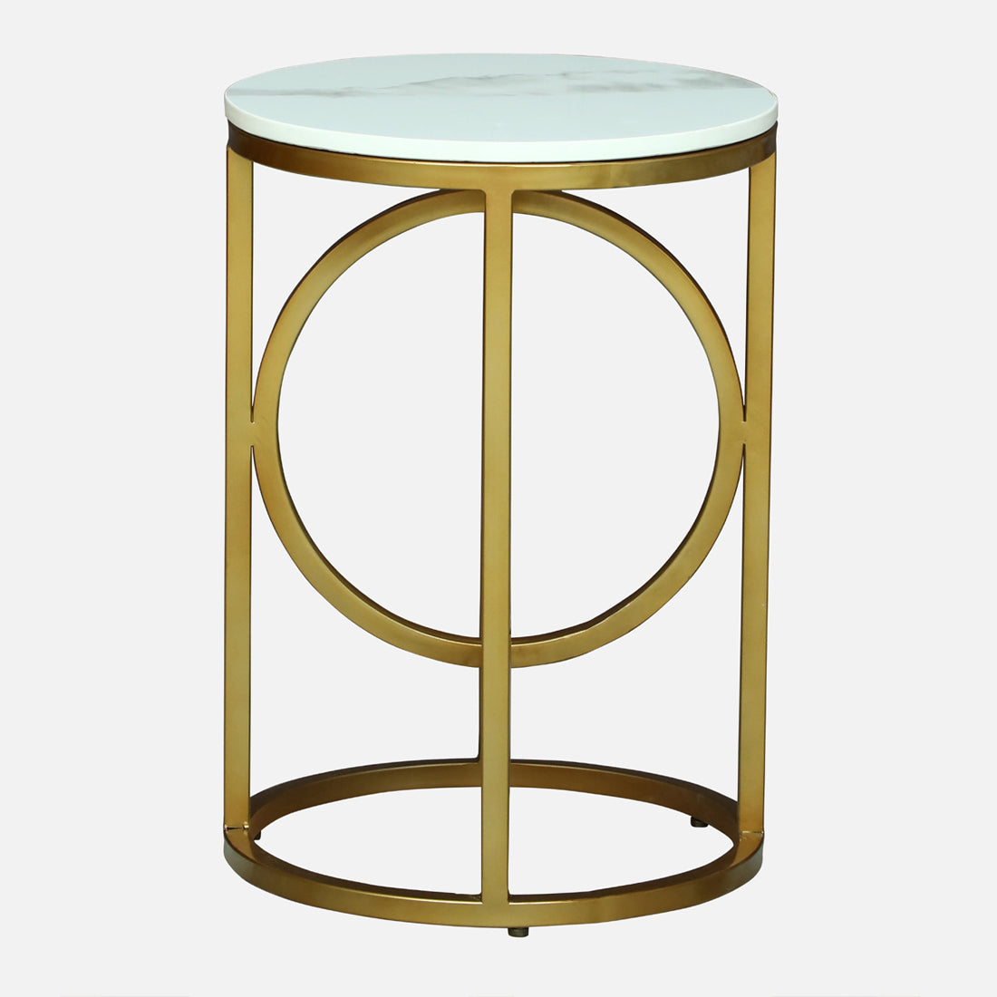 Round  Gold PU Finished End  Table /Side Table