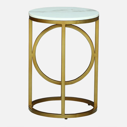 Round  Gold PU Finished End  Table /Side Table
