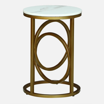 Round  Gold PU Finished End  Table /Side Table