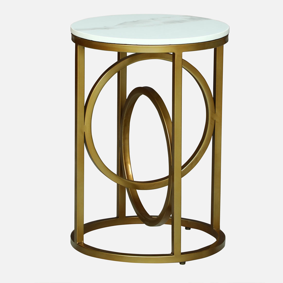 Round  Gold PU Finished End  Table /Side Table