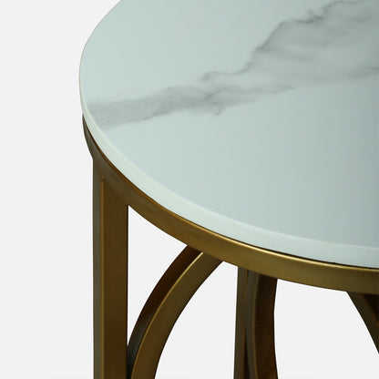 Round  Gold PU Finished End  Table /Side Table