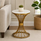 Round  Gold Finished End Table /Side Table