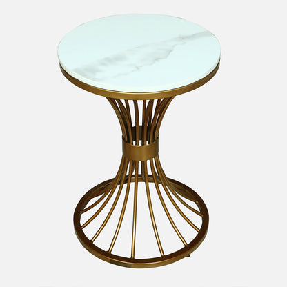 Round  Gold Finished End Table /Side Table