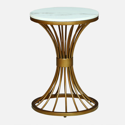 Round  Gold Finished End Table /Side Table