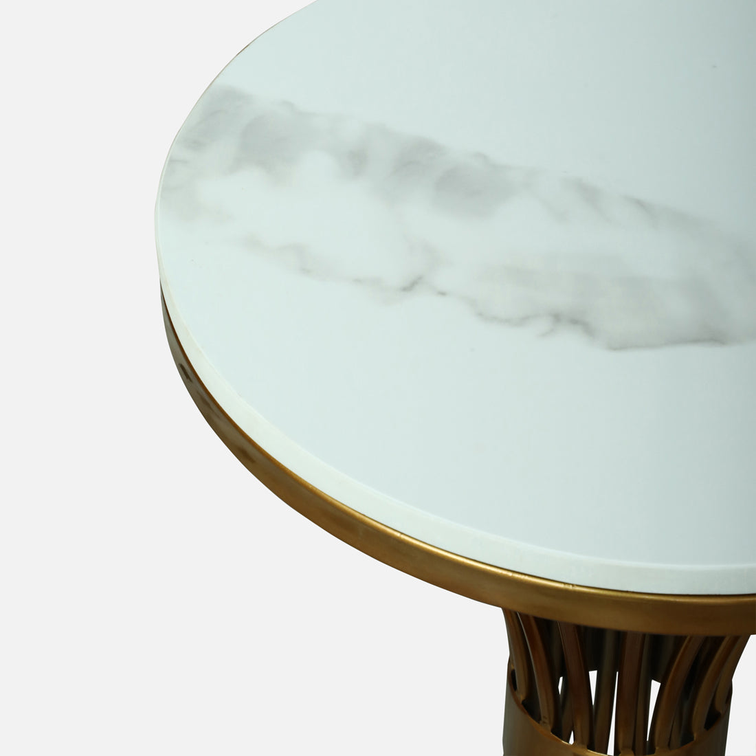 Round  Gold Finished End Table /Side Table