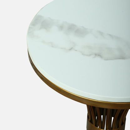 Round  Gold Finished End Table /Side Table