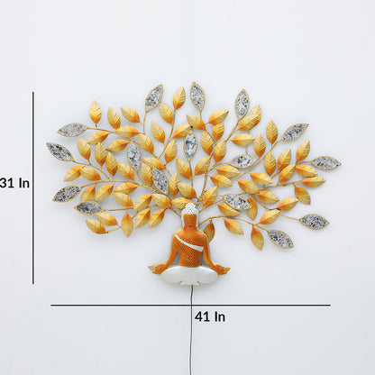 BHAVYAWUD™ Premium LED Metal Buddha Bodhi Tree Wall Art (41 x 31 Inches)