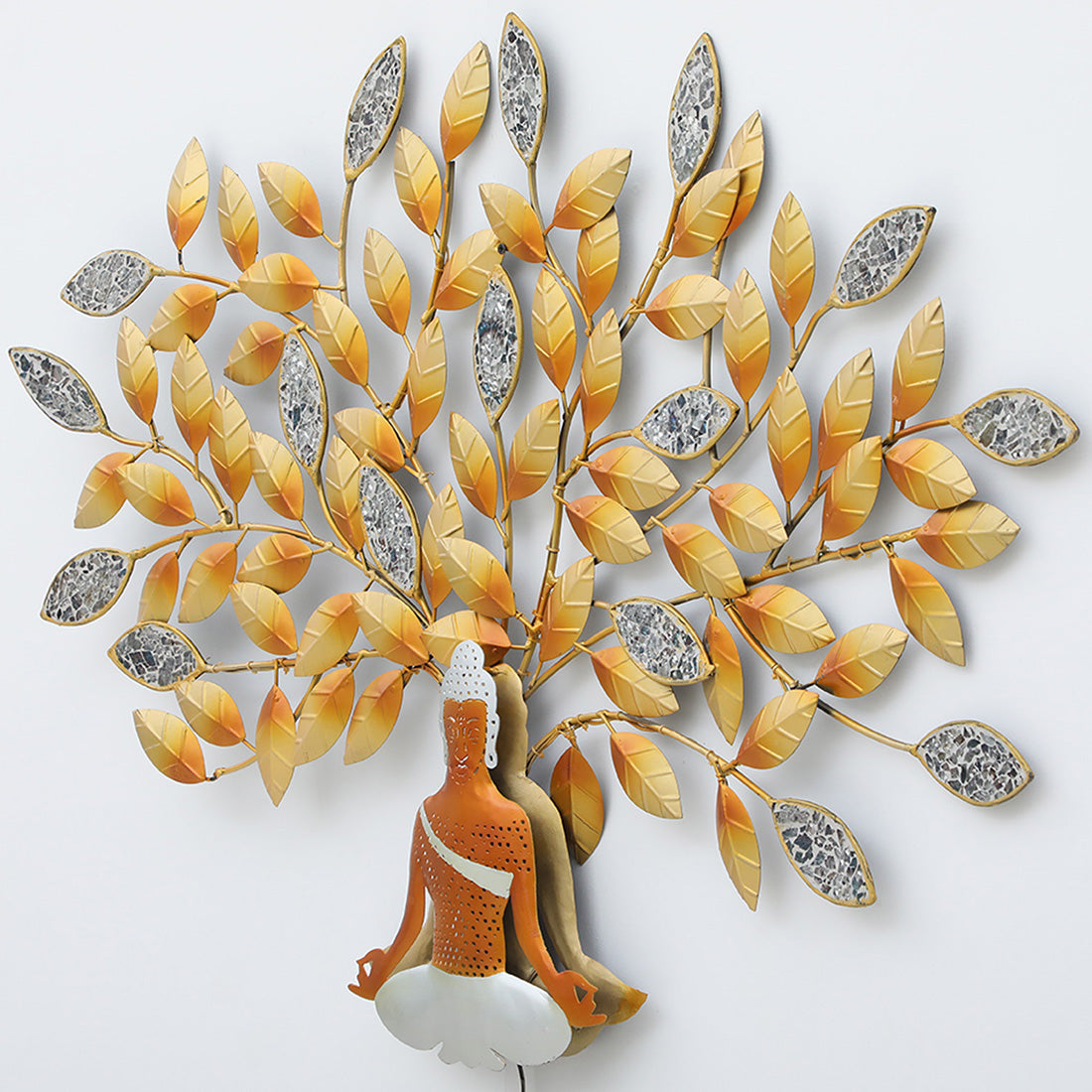 BHAVYAWUD™ Premium LED Metal Buddha Bodhi Tree Wall Art (41 x 31 Inches)