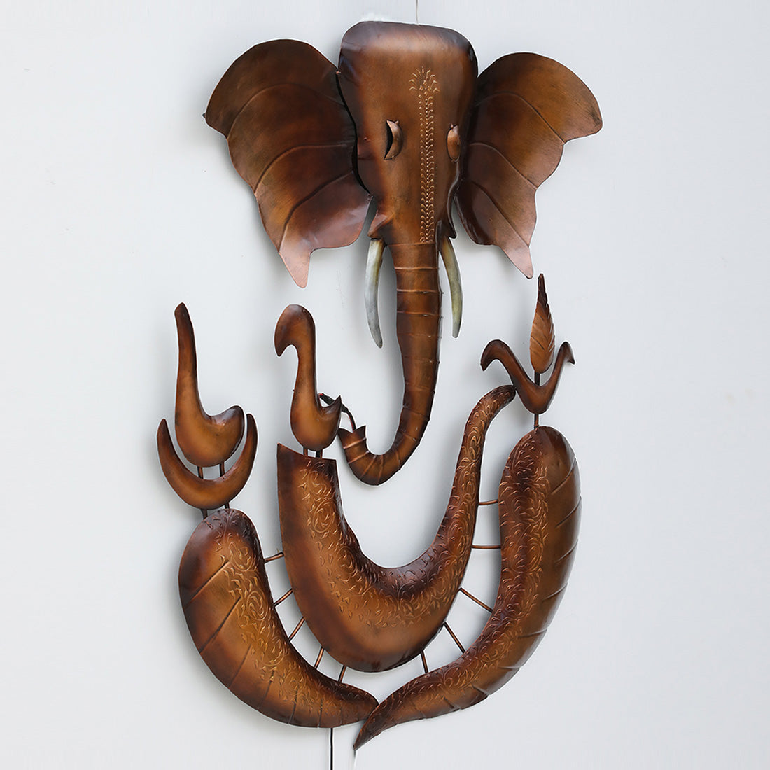 BHAVYAWUD™ Majestic Antique LED Metal  Lord Ganesha Wall Art Sculpture (36 x 53 Inches)